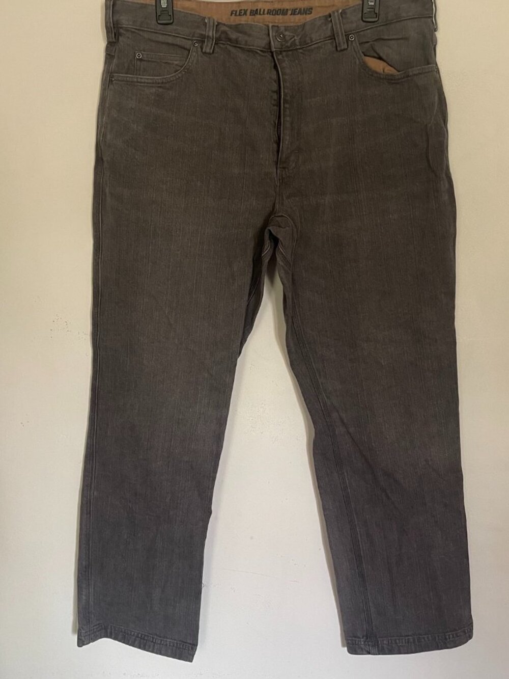 Duluth Trading Flex Ballroom Relaxed Fit Jeans Mens 40x32 Gray Denim A2
